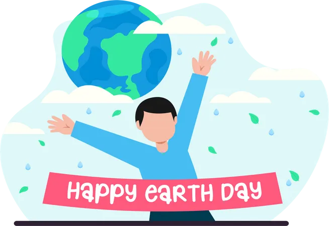 Happy Earth Day  Illustration