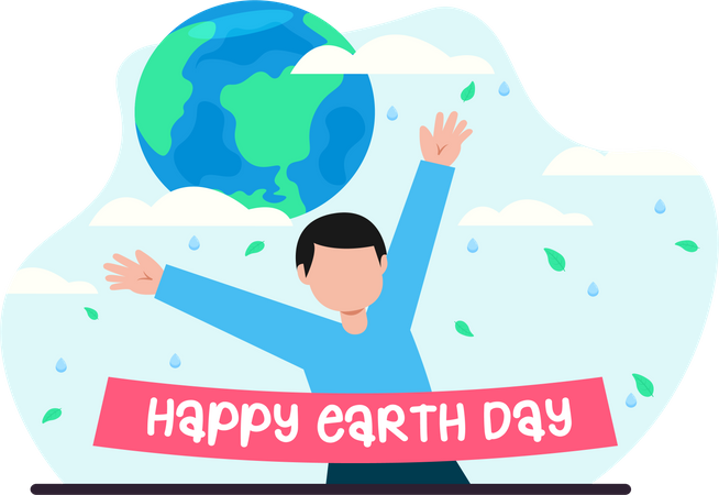 Happy Earth Day  Illustration