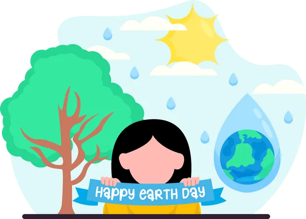 Happy Earth Day  Illustration