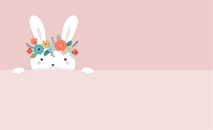 Happy Easter card with cute bunny  Illustration