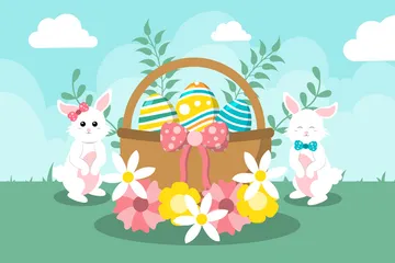 Happy Easter Day Illustration Pack