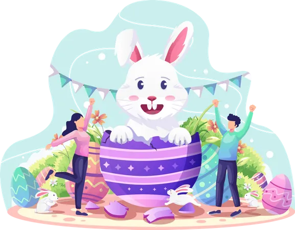 Happy Easter day celebration Illustration