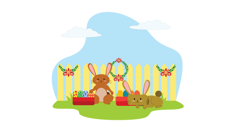 Happy Easter Day Celebration  Illustration