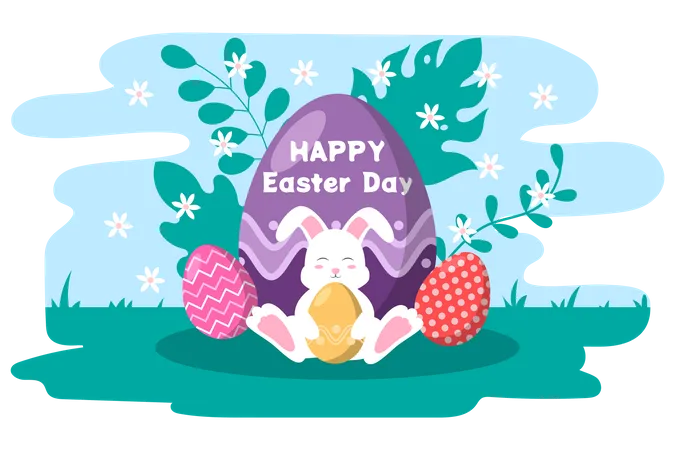 Happy Easter Day  Illustration