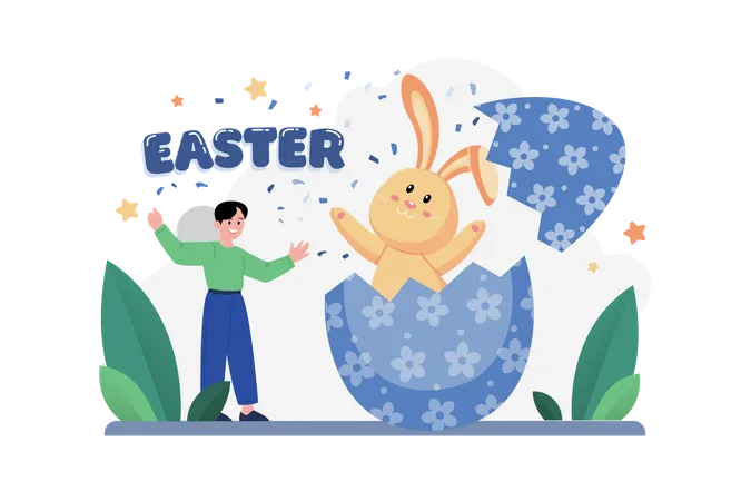 Happy Easter Day  Illustration