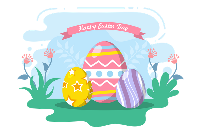 Happy Easter Day  Illustration