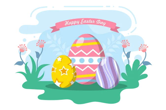 Happy Easter Day  Illustration