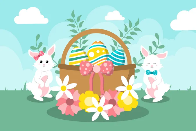 Happy Easter Day  Illustration