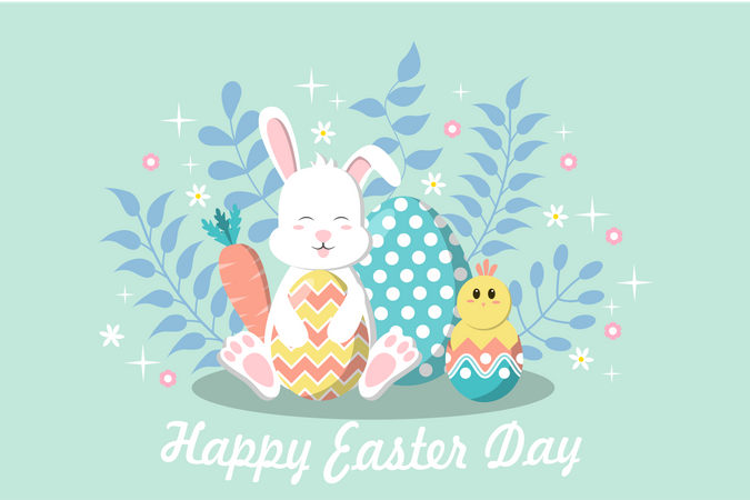 Happy Easter Day  Illustration