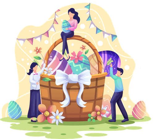Happy Easter day  Illustration