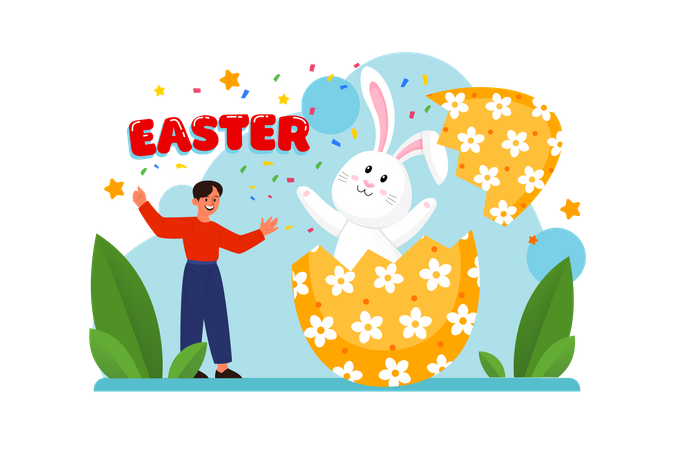 Happy Easter Day  Illustration
