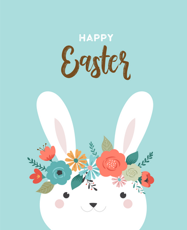 Happy Easter greeting card Illustration