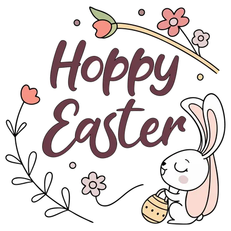 Happy Easter Lettering  Illustration