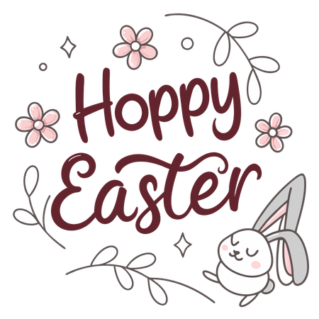Happy Easter Lettering  Illustration