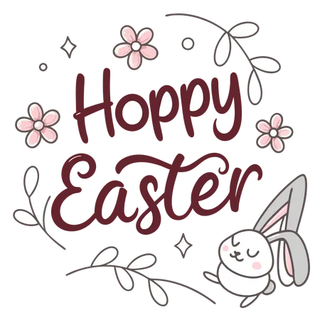Happy Easter Lettering  Illustration