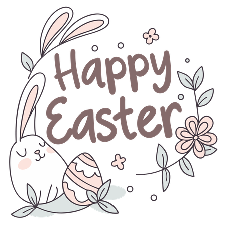 Happy Easter Lettering  Illustration