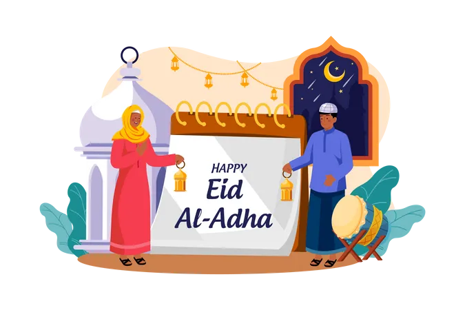 Happy Eid Illustration
