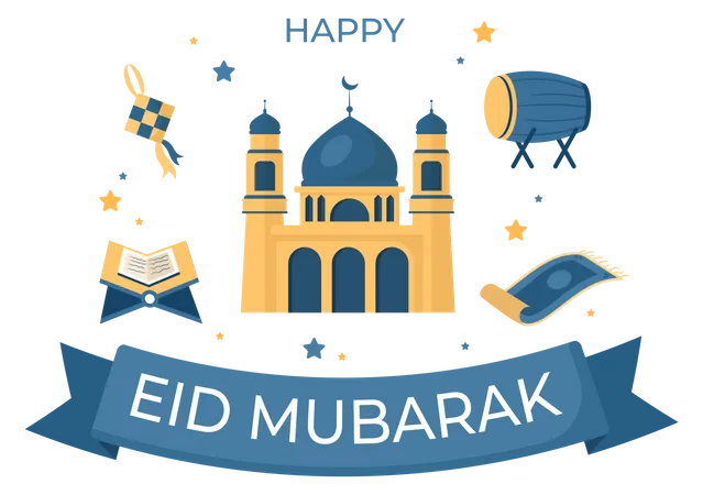 Happy Eid Al-Fitr  Illustration