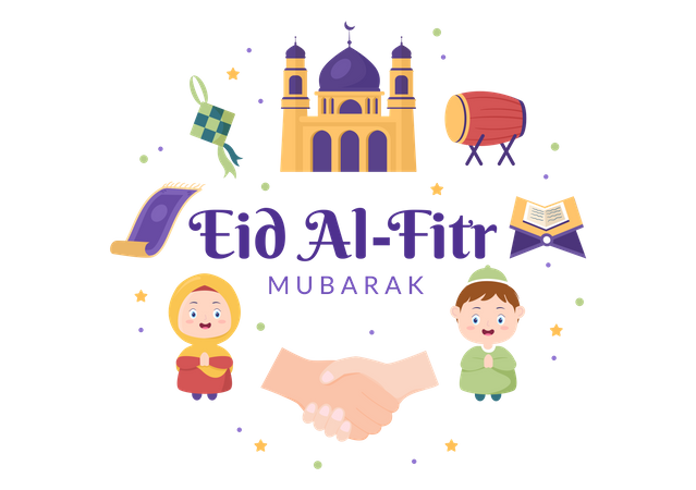 Happy Eid Al-Fitr Illustration