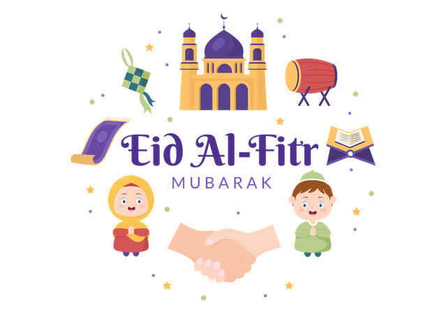 Happy Eid Al-Fitr  Illustration