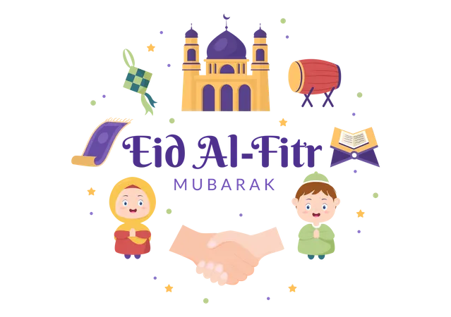 Happy Eid Al-Fitr  Illustration