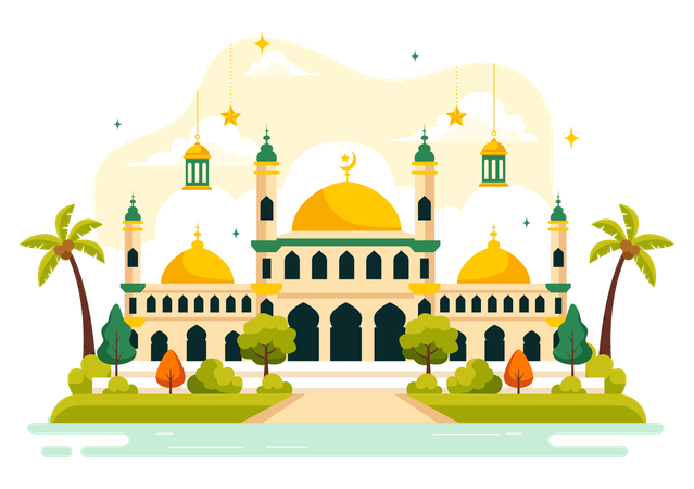 Happy Eid Al-Fitr Mubarak  Illustration