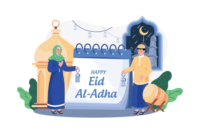 Happy Eid  Illustration