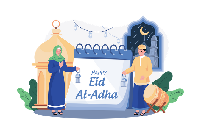 Happy Eid  Illustration
