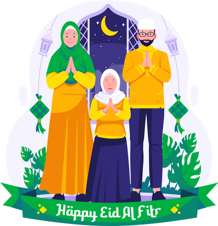 Happy Eid Mubarak greeting  Illustration