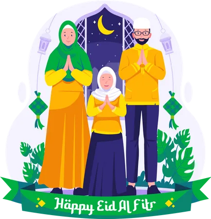 Happy Eid Mubarak greeting  Illustration
