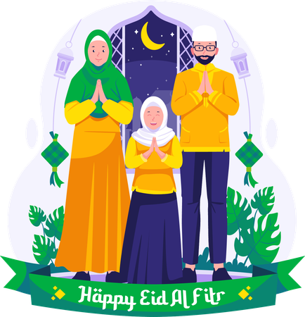 Happy Eid Mubarak greeting  Illustration