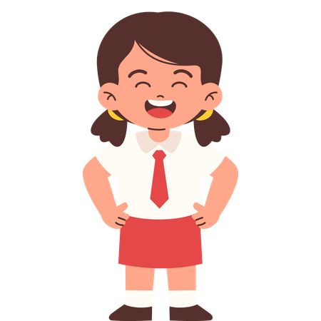 Happy Elementary Student  Illustration