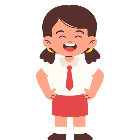 Happy Elementary Student  Illustration