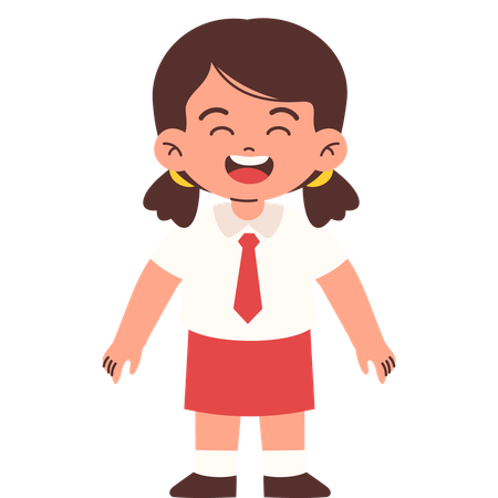 Happy Elementary Student  Illustration