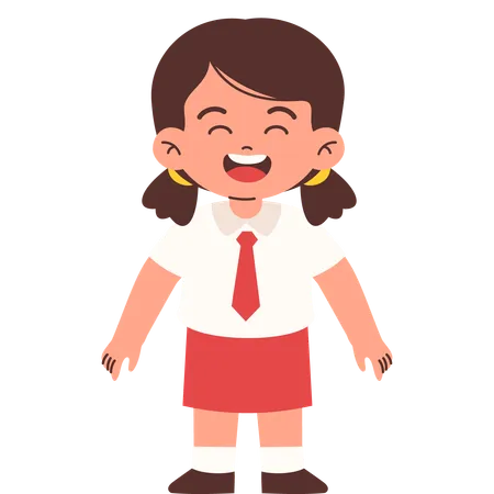 Happy Elementary Student  Illustration