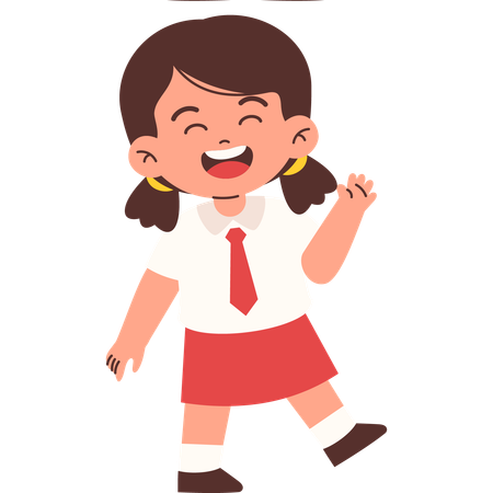 Happy Elementary Student  Illustration