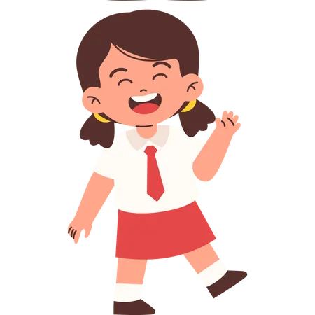 Happy Elementary Student  Illustration