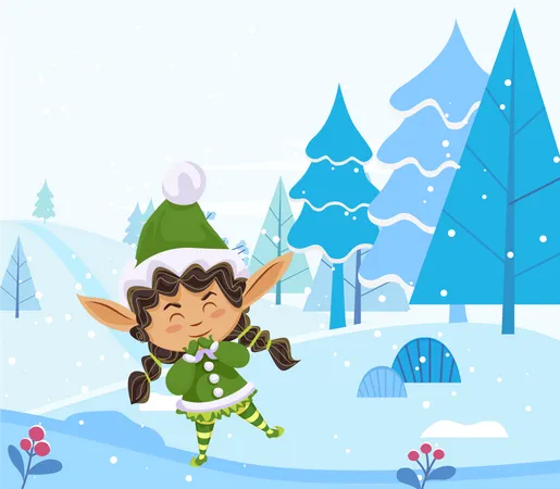 Happy elf  Illustration