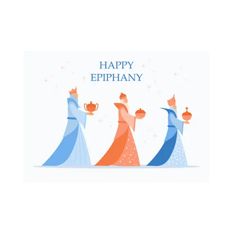 Happy epiphany day  Illustration