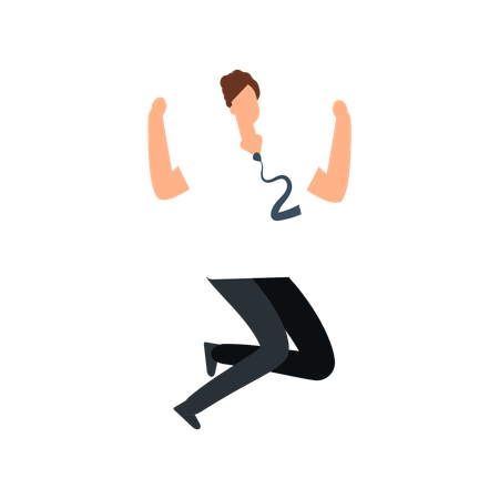 Happy excited employees jumping  Illustration