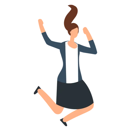 Happy excited employees jumping  Illustration
