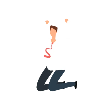 Happy excited employees jumping  Illustration