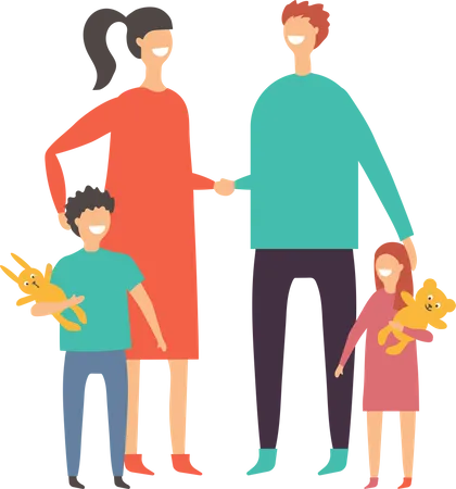Mother Father Childrens Illustrations Happy Family Picture Illustration