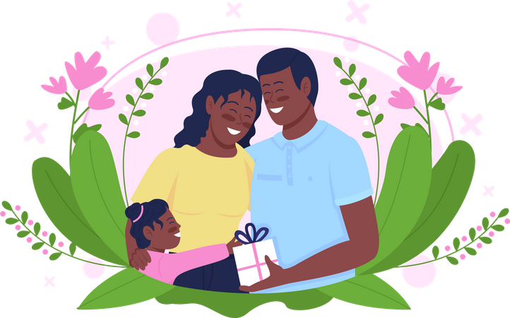 Happy family celebrate mother's day  Illustration