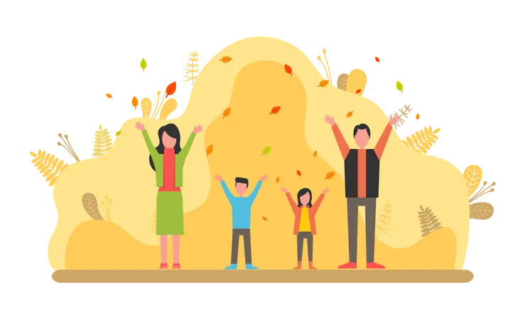 Happy family celebrating  Illustration