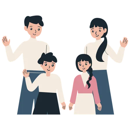 Happy family character  Ilustração