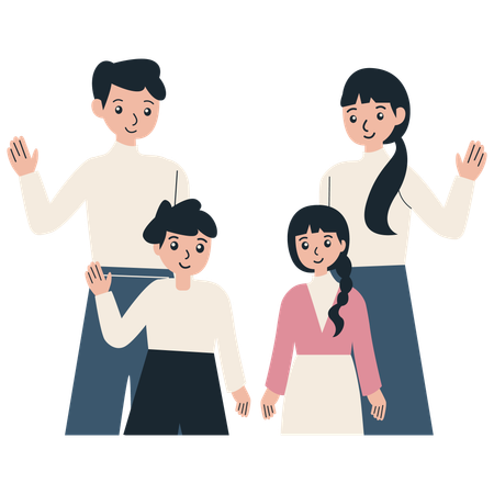 Happy family character  Illustration