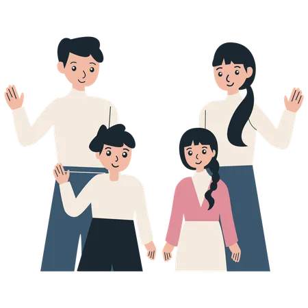 Happy family character  Illustration