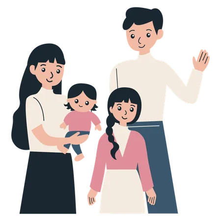 Happy family couple  Illustration