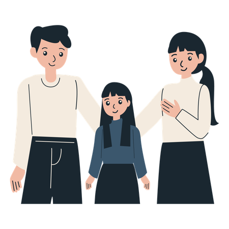 Happy family couple  Illustration